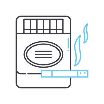 recommend clip art: cigarette line icon, outline symbol, vector illustration, concept sign