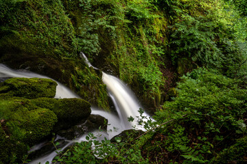 waterfall in the forest, long exposure image of a waterfall