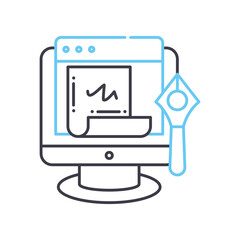 blog line icon, outline symbol, vector illustration, concept sign