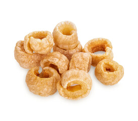 Crispy Pork, Pile of pork rind isolated on transparent background