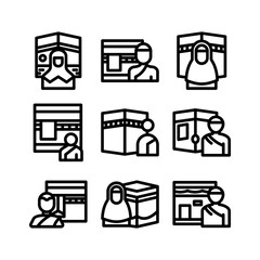 hajj icon or logo isolated sign symbol vector illustration - high quality black style vector icons
