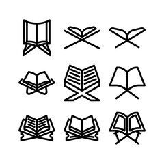 holy quran icon or logo isolated sign symbol vector illustration - high quality black style vector icons
