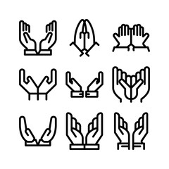 pray icon or logo isolated sign symbol vector illustration - high quality black style vector icons
