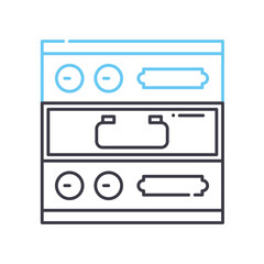 deposit safe box line icon, outline symbol, vector illustration, concept sign