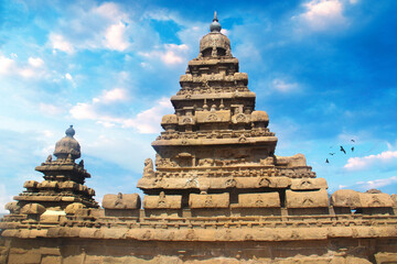 Mahabalipuram temple with beatifull blue sky
