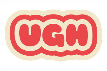 retro style aesthetic slogan print sticker
