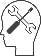 brain icon isolated on transparent background