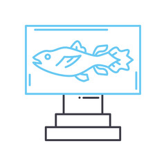 coelacanth line icon, outline symbol, vector illustration, concept sign