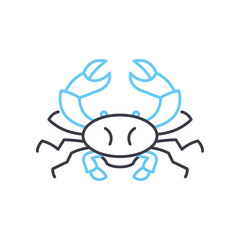 crab line icon, outline symbol, vector illustration, concept sign