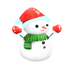 Snowman with red hat