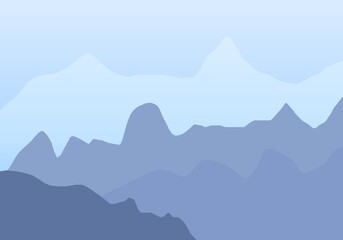 Quiet Mountain Landscape Blue Abstract Background wallpaper illustration