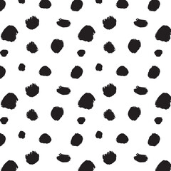 Hand drawn dotted seamless pattern in grunge rough vector style. Cute, animal skin, simple, background.