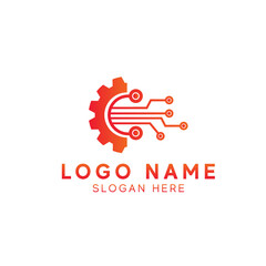 Modern Gear technology logo design.