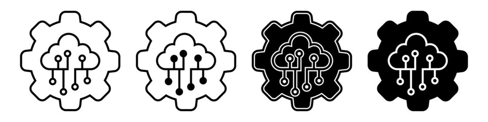 AI icon vector set. cloud service illustration sign collection. smart digital symbol. technology logo.