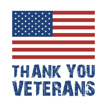 Thank You Veterans Veterans day illustration isolated over a white background