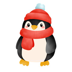 Penguin cartoon with hat
