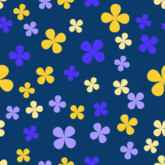 simple vector illustration abstract flowers pattern