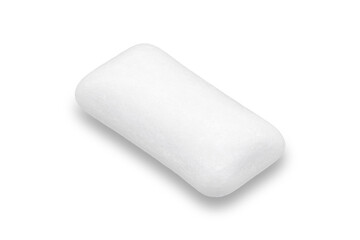 Three pieces of white chewing gum isolated on white