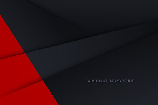 Black with red abstract background with dark geometric elements. Wallpaper design for poster, brochure, presentation, website.