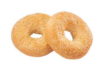 pain bagel en gros plan isolé sur un fond blanc