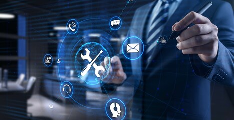 Support customer service business technology concept on virtual screen.