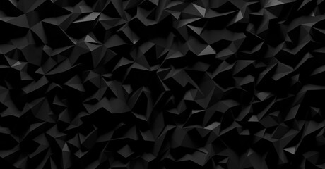 Obraz premium Modern black metal wall texture and wallpaper empty background low poly backdrop