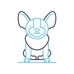 dog line icon, outline symbol, vector illustration, concept sign