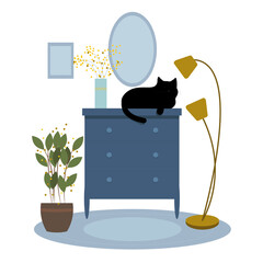 person in the garden for black cat