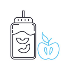 apple line icon, outline symbol, vector illustration, concept sign