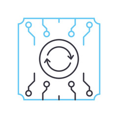 automation line icon, outline symbol, vector illustration, concept sign