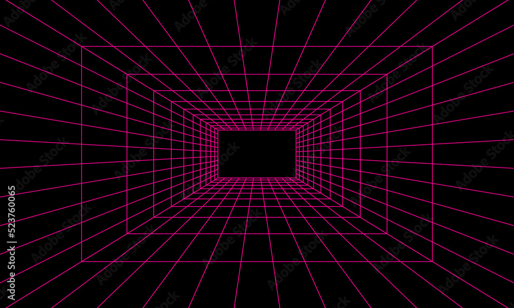 Poster abstract 3d wireframe background design. 80s retro futuristic style for wallpaper. modern technology