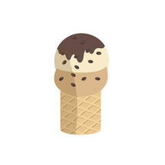 vector ice cream. Flat illustration of ice cream. Sweet frozen ice cream isolated on a white background