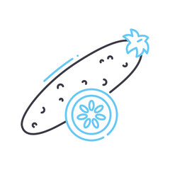 cucumber line icon, outline symbol, vector illustration, concept sign