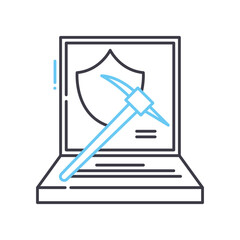 brute force attack line icon, outline symbol, vector illustration, concept sign