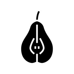 pear cut one glyph icon vector illustration