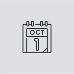 october 1 icon vector icon.Editable stroke.linear style sign for use web design and mobile apps,logo.Symbol illustration.Pixel vector graphics - Vector