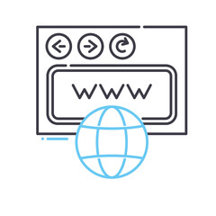 domain transfer line icon, outline symbol, vector illustration, concept sign