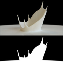 3D illustration of a milk splash crown with alpha channel