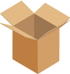 Delivery and shipping carton brown cardboard box isometric