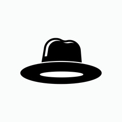 Classic Hat Icon. Cowboy Accessory Symbol - Vector. 