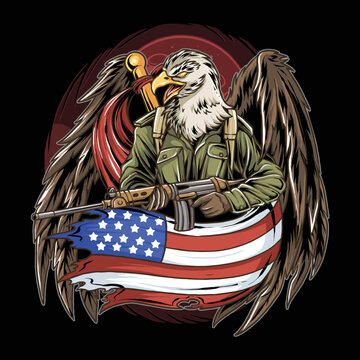 United States Veterans Day Eagles Carry Guns