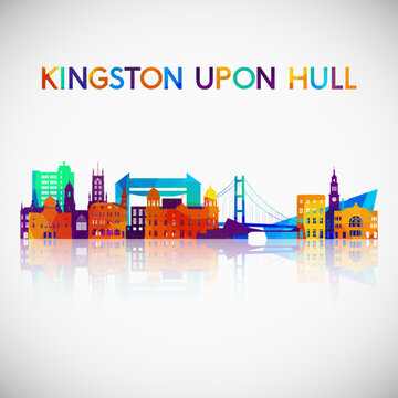 Kingston Upon Hull skyline silhouette in colorful geometric style. Symbol for your design. Vector illustration.