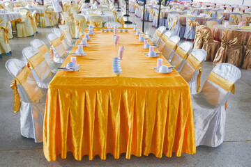 Dining table in the building at noon Chinese style dining table