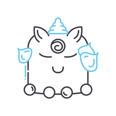 cake line icon, outline symbol, vector illustration, concept sign