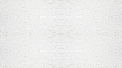 White geometric leaves 3d tiles texture Background banner panorama..