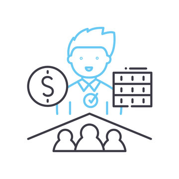 financial advisor with clients and money clip art preview