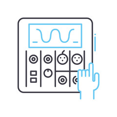 additive synthesis line icon, outline symbol, vector illustration, concept sign