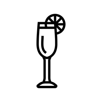 recommend clip art: mimosa cocktail glass drink line icon vector illustration