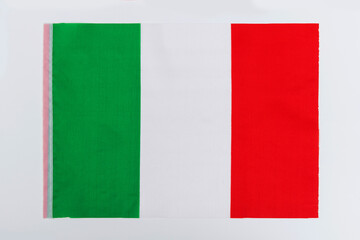 Italian flag on white background