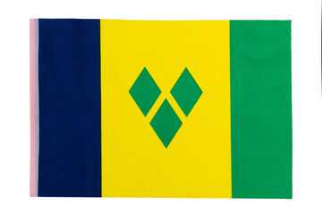 Saint Vincent and the Grenadines flag on white background